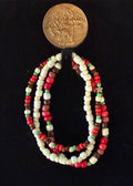 Estella handcrafted white, cream, green, red, pink & brown Christmas beaded bracelet set with gold star bead — Amelia Heir Art
