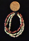 Ginger handcrafted light & dark brown, cream & green beaded bracelet inspired by holiday spice season — Amelia Heir Art