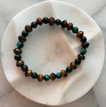 Joshua Beaded Bracelet, tiger eye nuggets and dyed imperial jasper